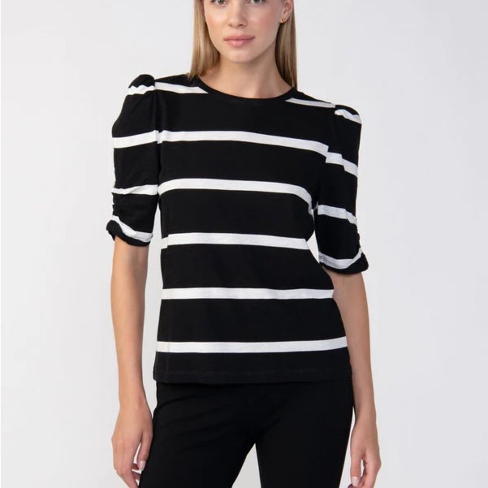 Sanctuary Black and White Striped Blouse